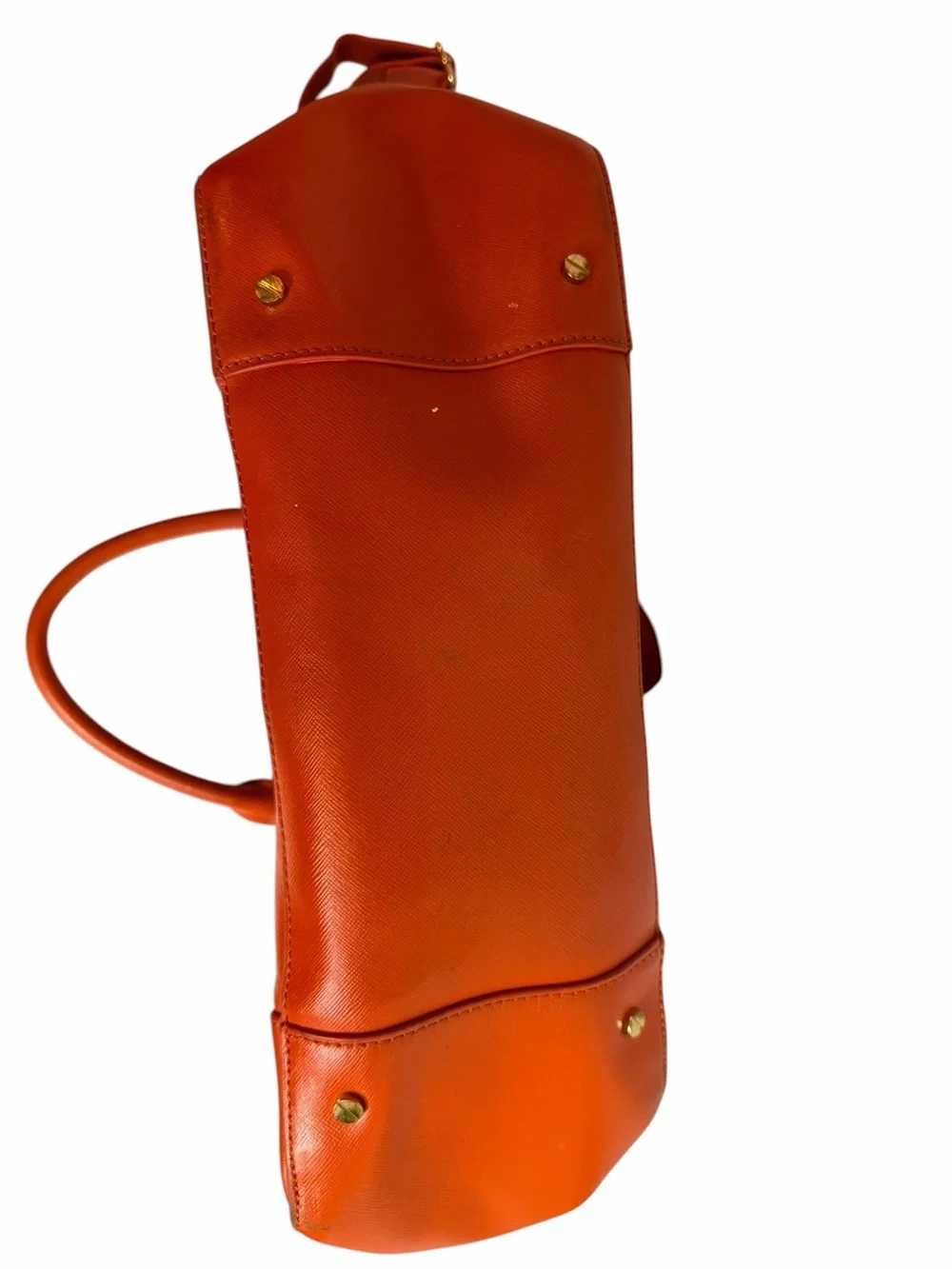 Tory Burch Amanda Orange Pebbled Leather Satchel Crossbody Bag